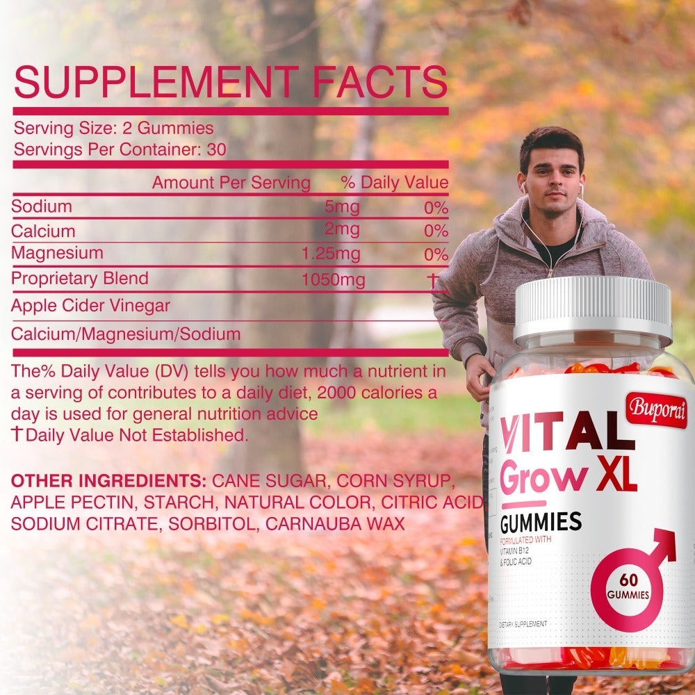 Dietary Supplement Gummies with Buporai Label, Apple Cider Vinegar, Mineral Blend and 60 Count — image 13