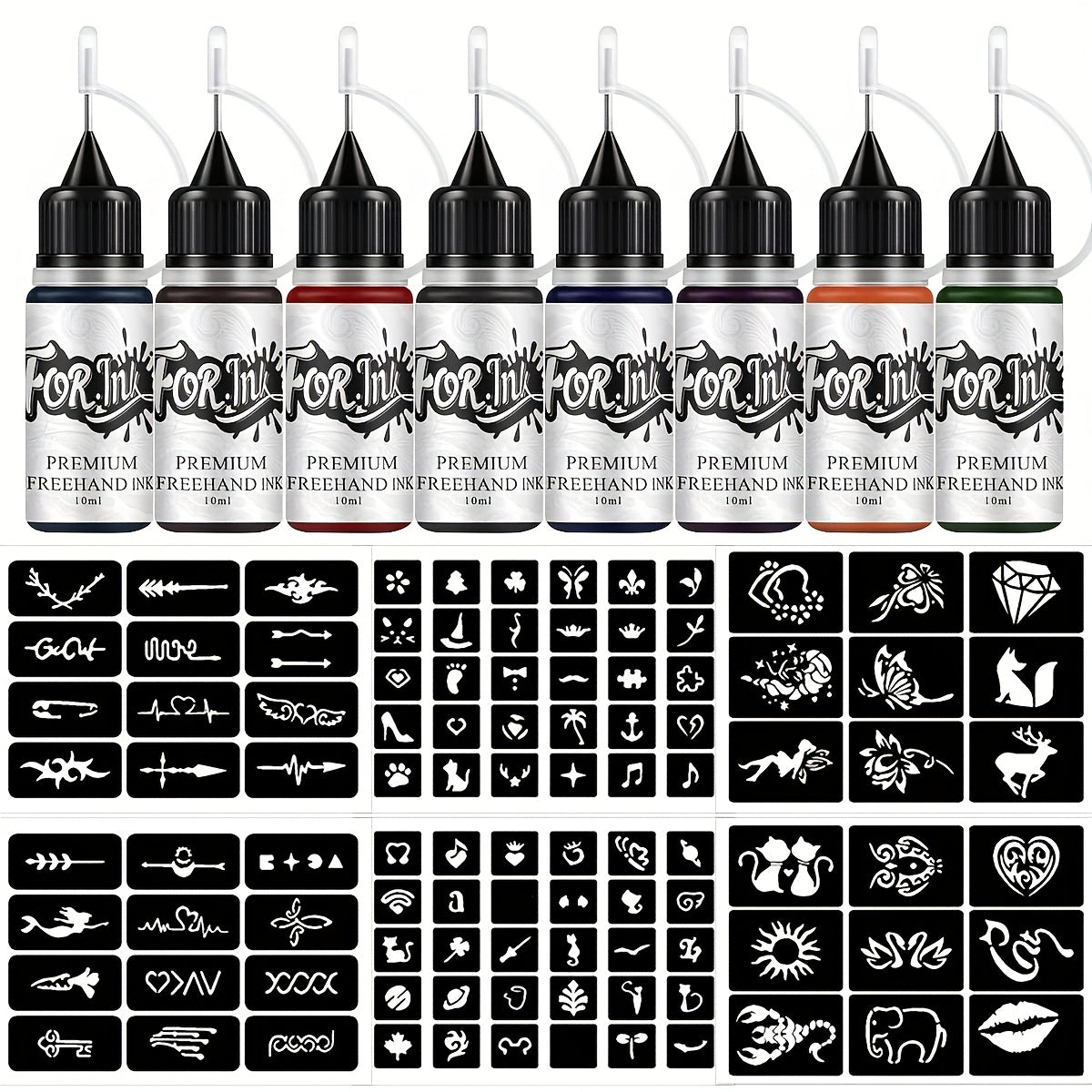 Tattoo Ink 8-Bottle Mixed Color Set with One Kit Configuration and Color Selection with Item-Specific Color, Capacity and Bot