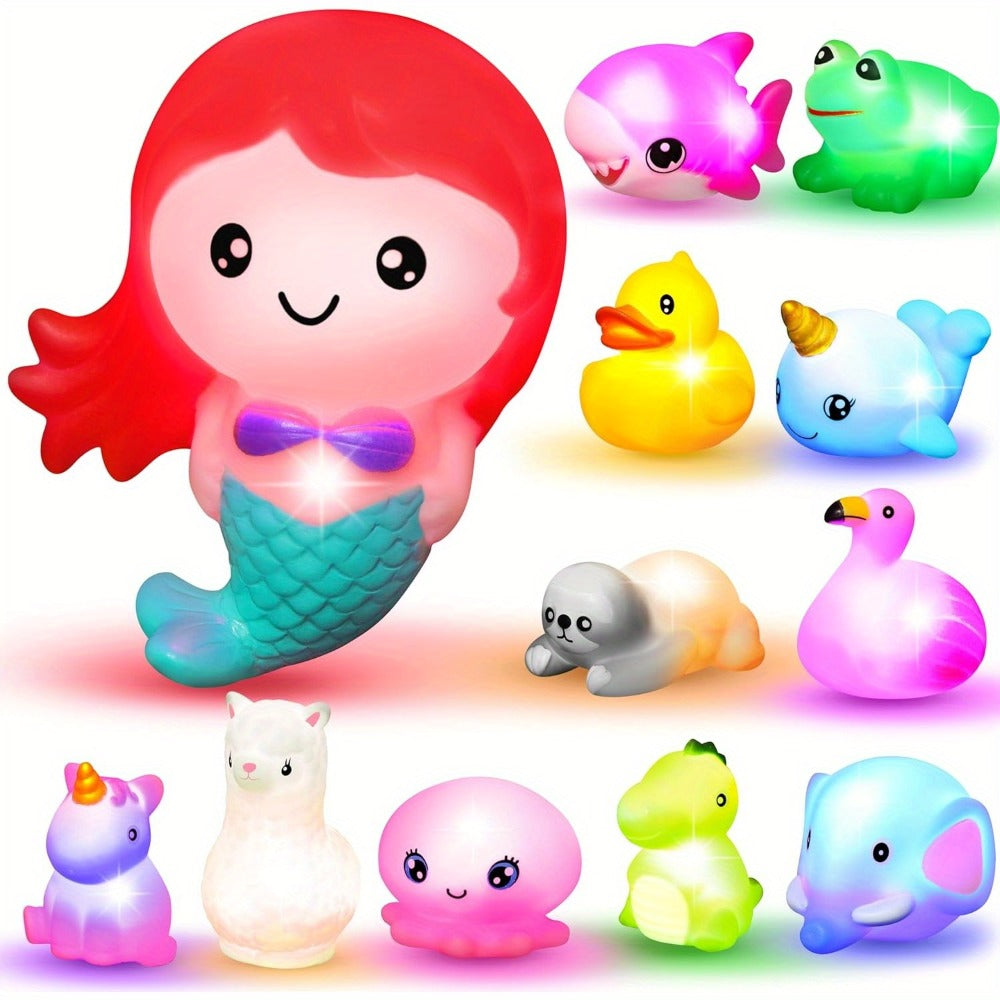 Colorful Light-Up Mermaid and Animal Bath Toy Sets with 2, 6, 8 or 12-Piece Checkout Options — image 1