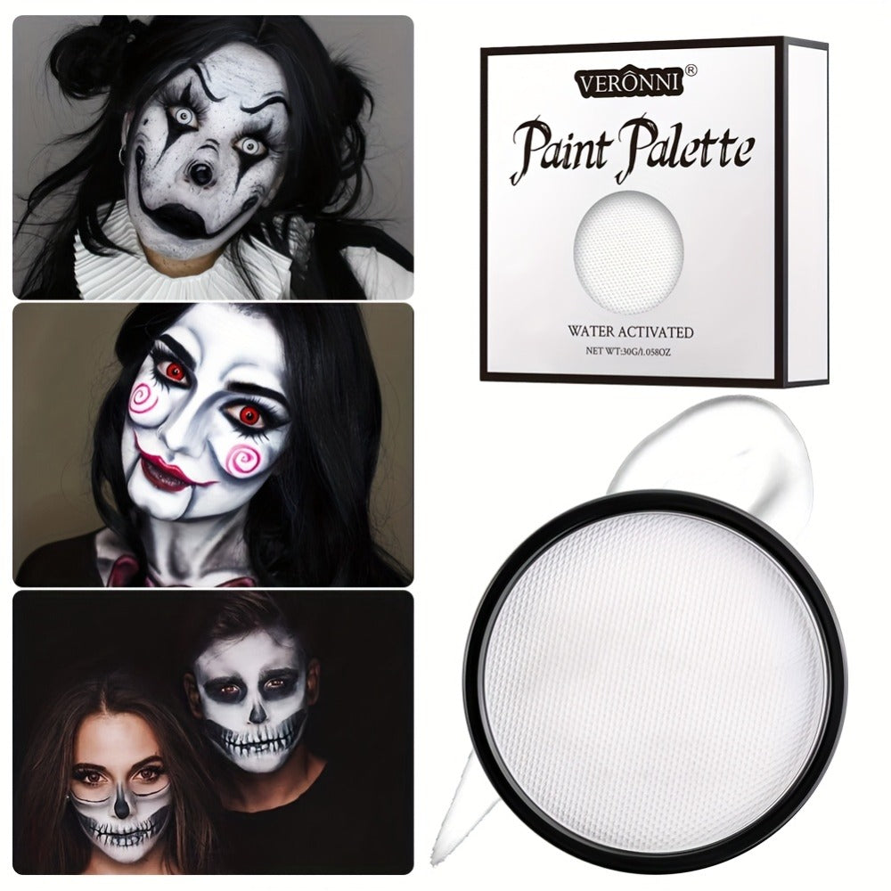 Water Activated Face Paint Kit 6 Colors with 10 Brushes, Water Based Face Body Paint Palette Black White Red — image 20