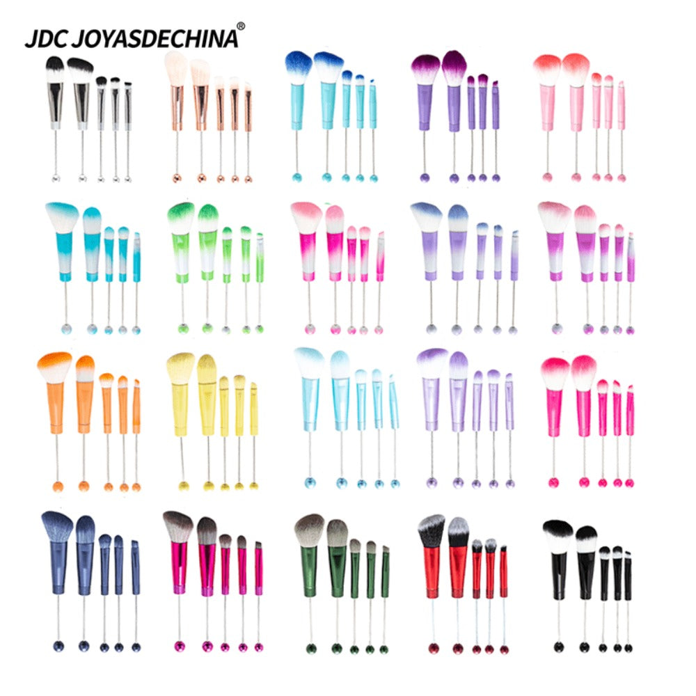 Makeup Brush Set, 10-Piece Bead-Ready ABS Handle Collection with Polyester Bristles and Eleven Color Options — image 2