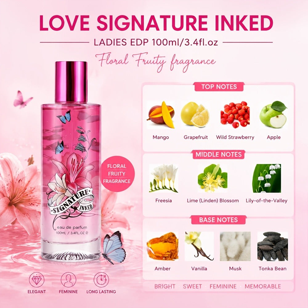 Perfume for Women in 3.4 oz Pink Spray with Mango, Grapefruit and Wild Strawberry Profile, 1 or 2 Pack — image 3