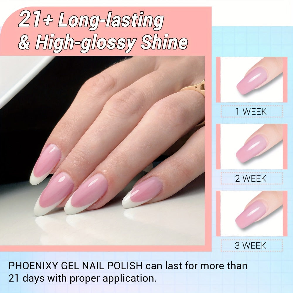 Gel Nail Polish 40-Piece Kit with 36 Colors, Base Coat, Glossy and Matte Top Coats, Glitter Shades and UV Cure — image 9