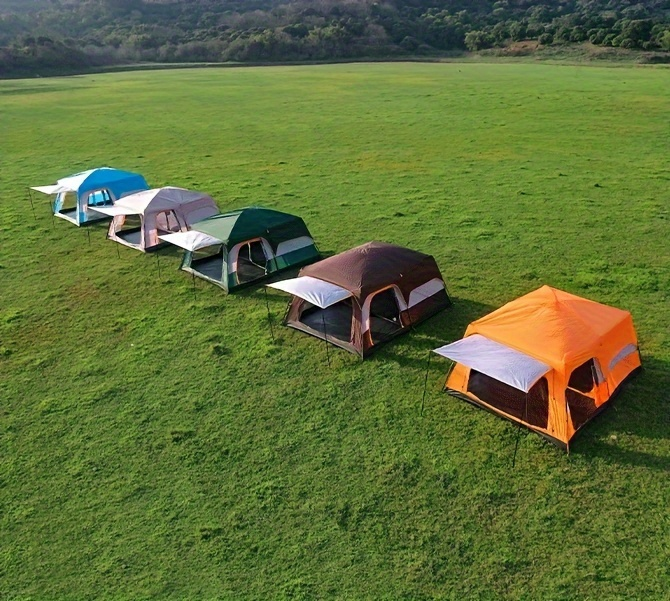 Camping Tent Two-Room Family Cabin with Shared Hall, Mosquito-Net Panels and Two Capacity Options — image 11