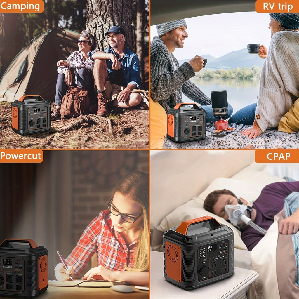 Backup Power Supply 300W 296Wh Portable Power Station Quick Charge AC Outlet DC USB LED Flashlight Lithium Battery for Home C