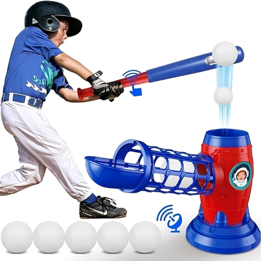 Kids Baseball Pitching Machine Toy Set, Children's Baseball Trainer with Bat, Ball Machine & 10 Balls — image 11