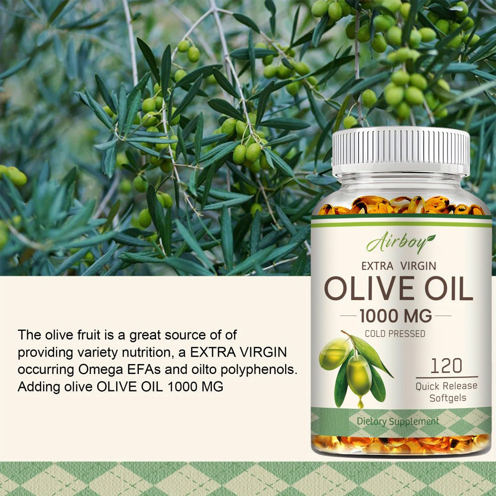 Extra Virgin Olive Oil Capsules 120 Softgels with Omega-9 Omega-6 & Palmitic Acid for Bath Time, Home Spa and Personal Care —
