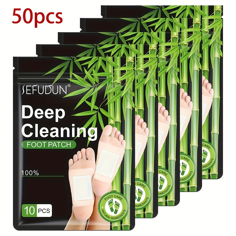 Foot Detox Patches Bamboo Charcoal & Ginger 50pcs 5 Bags – Deep Cleansing Overnight Foot Pads for Toxin Removal — image 7