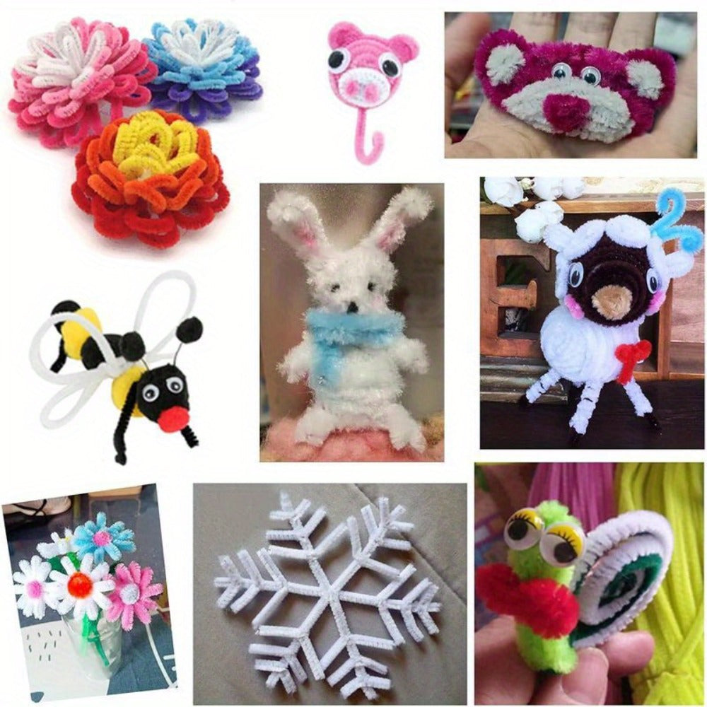 Pipe Cleaners 1020pcs Chenille Stems 20 Colors, Upgraded Thick Fuzzy Sticks with Patterned Rods for Kids Adults Teachers — im