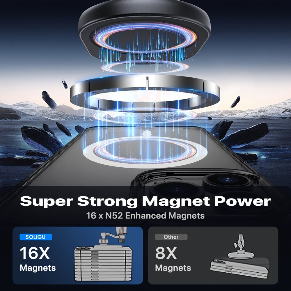 Magnetic Wireless Car Charger Phone Mount 15W Fast Charging – 360° Rotation Air Vent Car Phone Holder Compatible with iPhone 