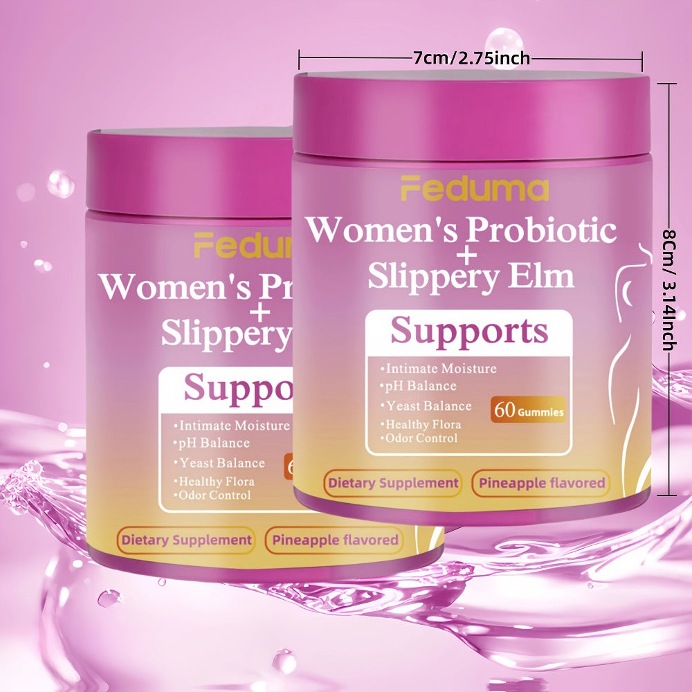 Women's Probiotic Gummies with Slippery Elm for Intimate Moisture Odor Control Healthy Flora — image 1
