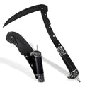 Folding Sickle Stainless Steel Flat Edge Blade with Black Wood Handle & Double Bolsters for Garden, Patio and Yard Use — imag