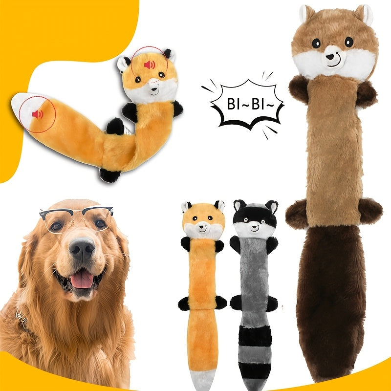 Dog Toy 3-Pack No-Stuffing Flat Plush Animals with Built-In Squeakers and Crinkle Layer for Small Medium Dogs — image 1