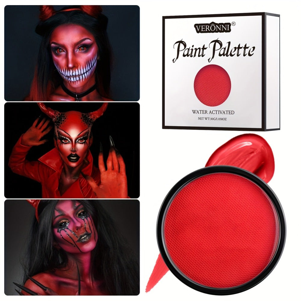 Water Activated Face Paint Kit 6 Colors with 10 Brushes, Water Based Face Body Paint Palette Black White Red — image 14