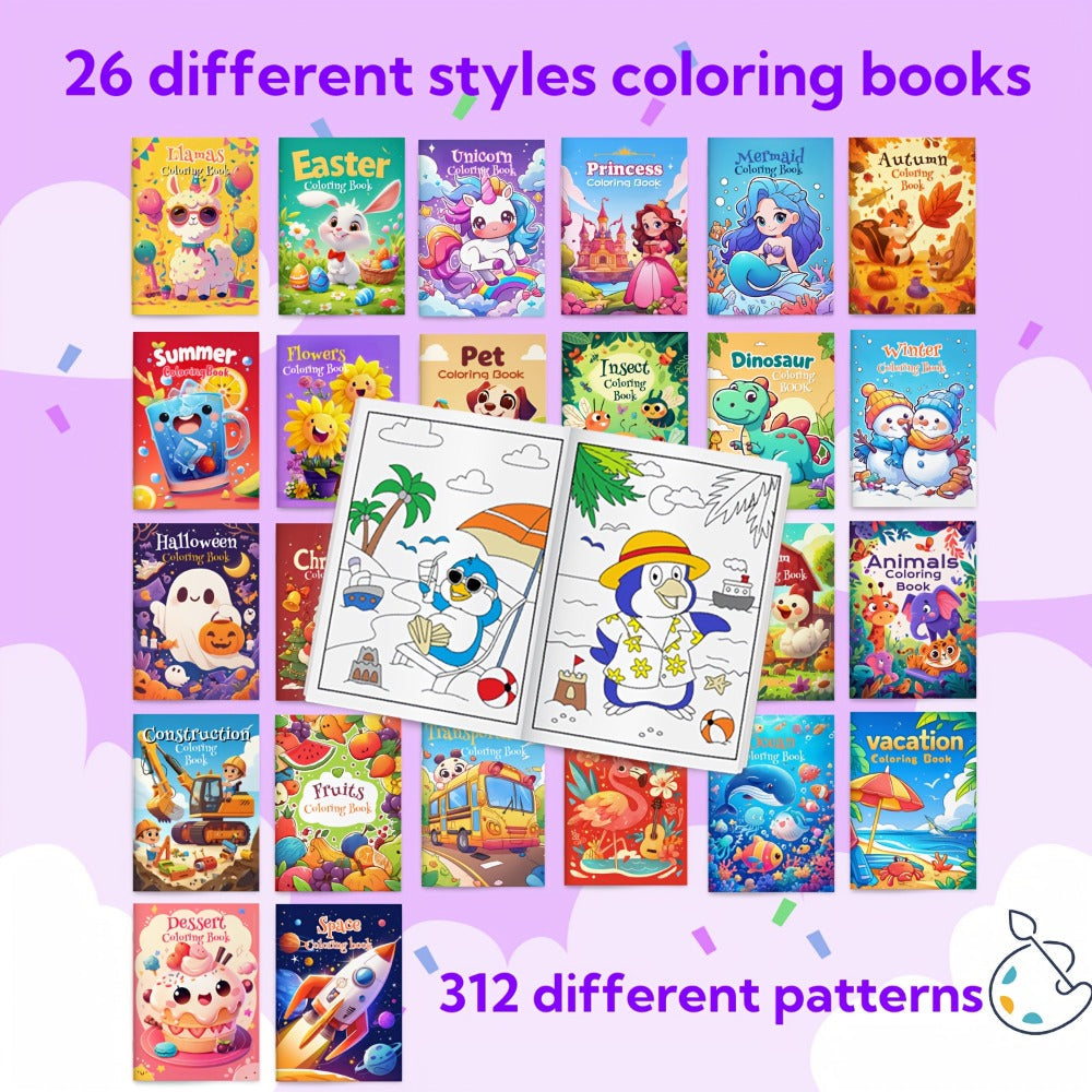 Kids Coloring Books Bulk 26 Pack, Dinosaur & Animal Designs for Birthday Party Favors, Goodie Bag Stuffers — image 4