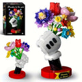 DIY Flower Bouquet Building Blocks Set with Display Stand – Multicolor Brick Flower Maker Home Decor Never Wilts Mother's Day