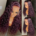 Lace Front Wig 99J Burgundy Deep Wave, 32-Inch Style with 200% Density, 13x4 Front and Four-Comb Cap — image 1