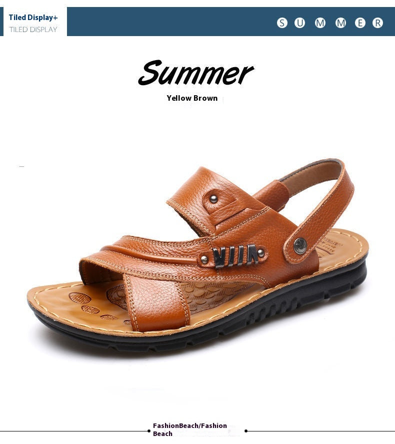 First Layer Cowhide Men's Sandals Summer Genuine Leather Sandals