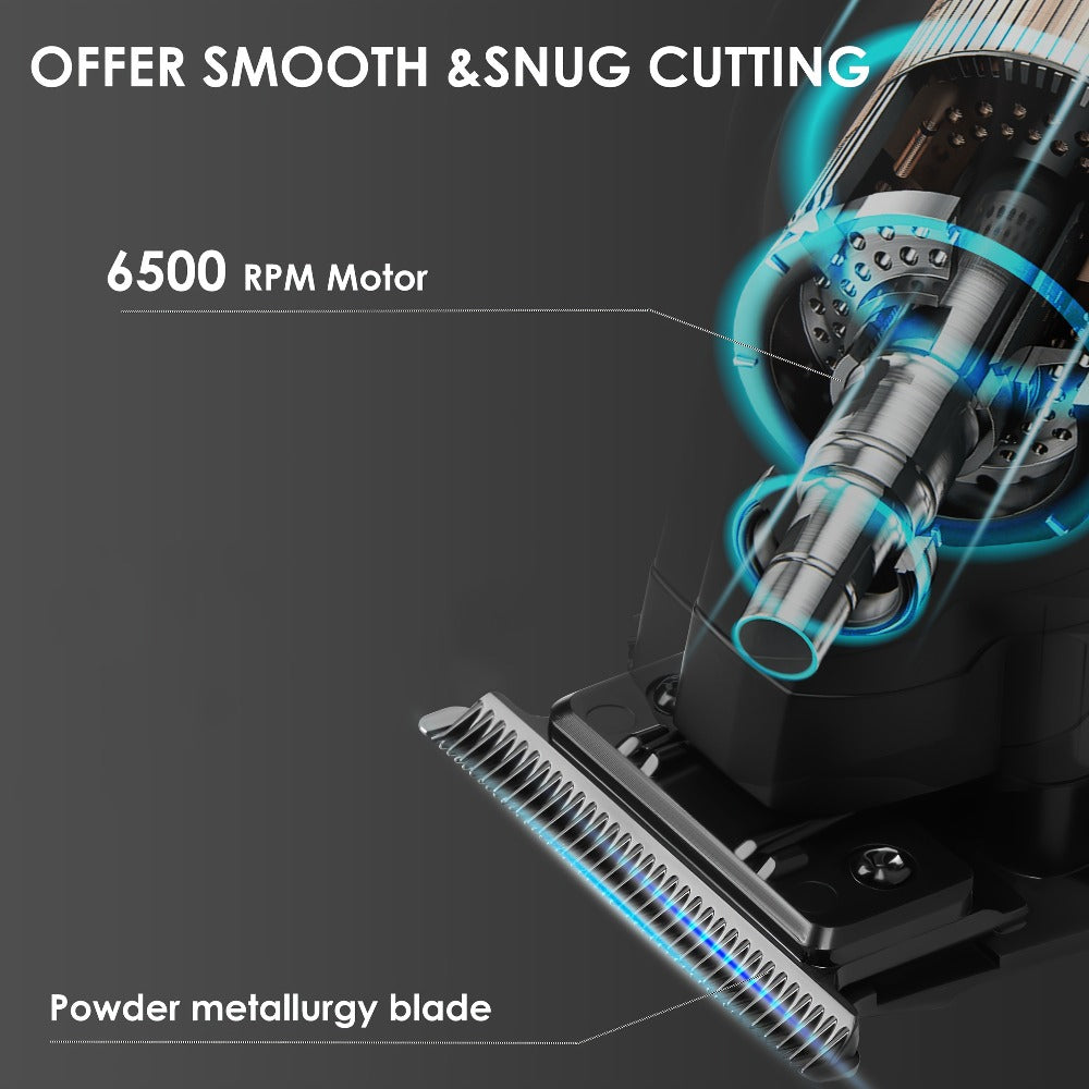Hair Clippers & Trimmers Kemei Three-Piece Black Set with Full-Size Clipper, Detailer, Foil Shaver and Charging Base — image 