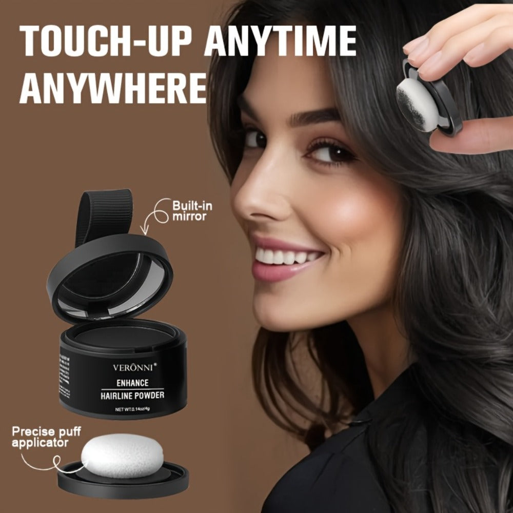 Hairline Shadow Powder Kit with Brush – Waterproof Hairline Concealer & Hair Root Touch Up Powder | Instant Fuller-Looking Ha