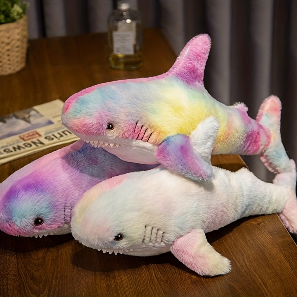 Plush Toy Jumbo Shark Pillow 24-Inch in Blue, Grey, Blue-Pink or Rainbow Colorways and Ocean Decor — image 9