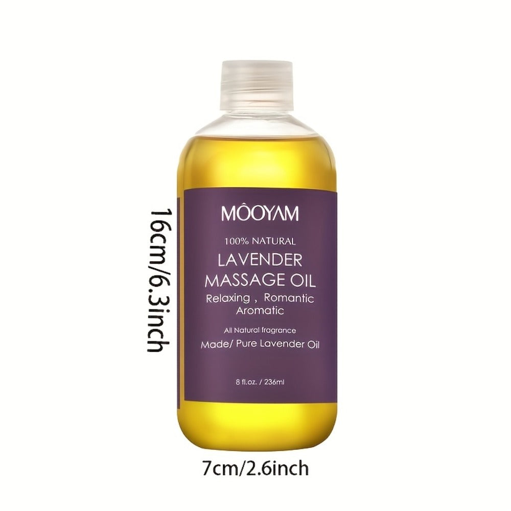 Lavender-Labeled Massage Oil in One or Three 236 ml Bottles with Pour Caps for Body-Care Routines — image 6