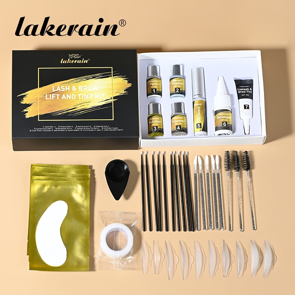 Lash Lift Kit & Brow Lamination Tint Set, 2-in-1 Eyelash Perm & Eyebrow Lamination with Black Brown Tint Dye — image 12