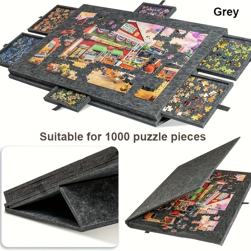Large Puzzle Board for 1000 Piece Puzzles with 6-Drawer Sorting System, Foldable Jigsaw Table with Built-In Stand — image 3