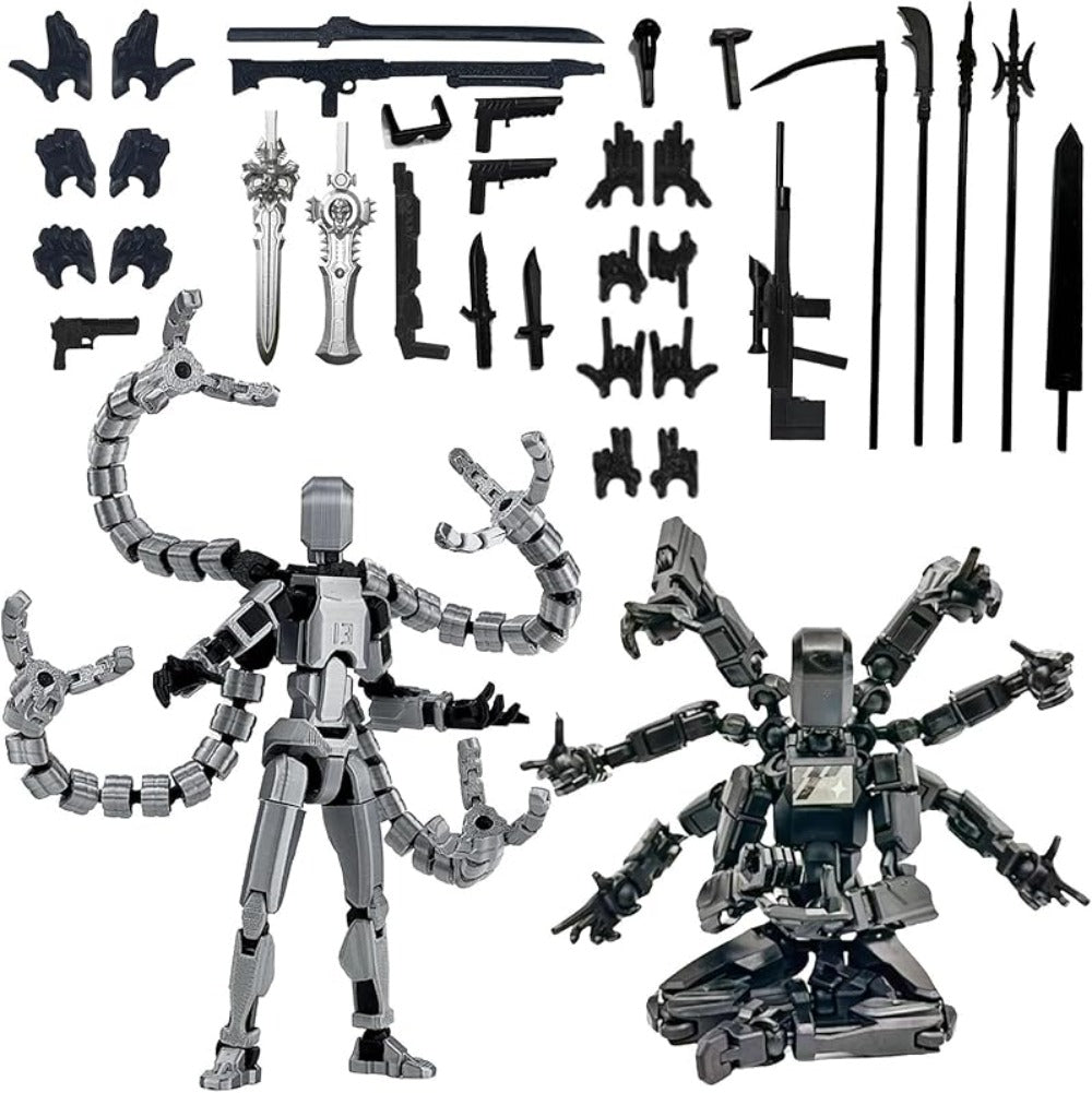 3D Printed Action Figure Set 2pcs T13 – 5.5 Inch Assembled Collectible Desktop Ornament Toy Figures for Game Enthusiasts — im