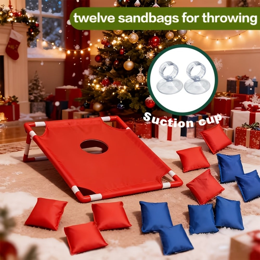 Portable Cornhole Bean Bag Toss Game Foldable Board 12 Bean Bags Storage Bag with the Listed Color, Size or Set Options for E