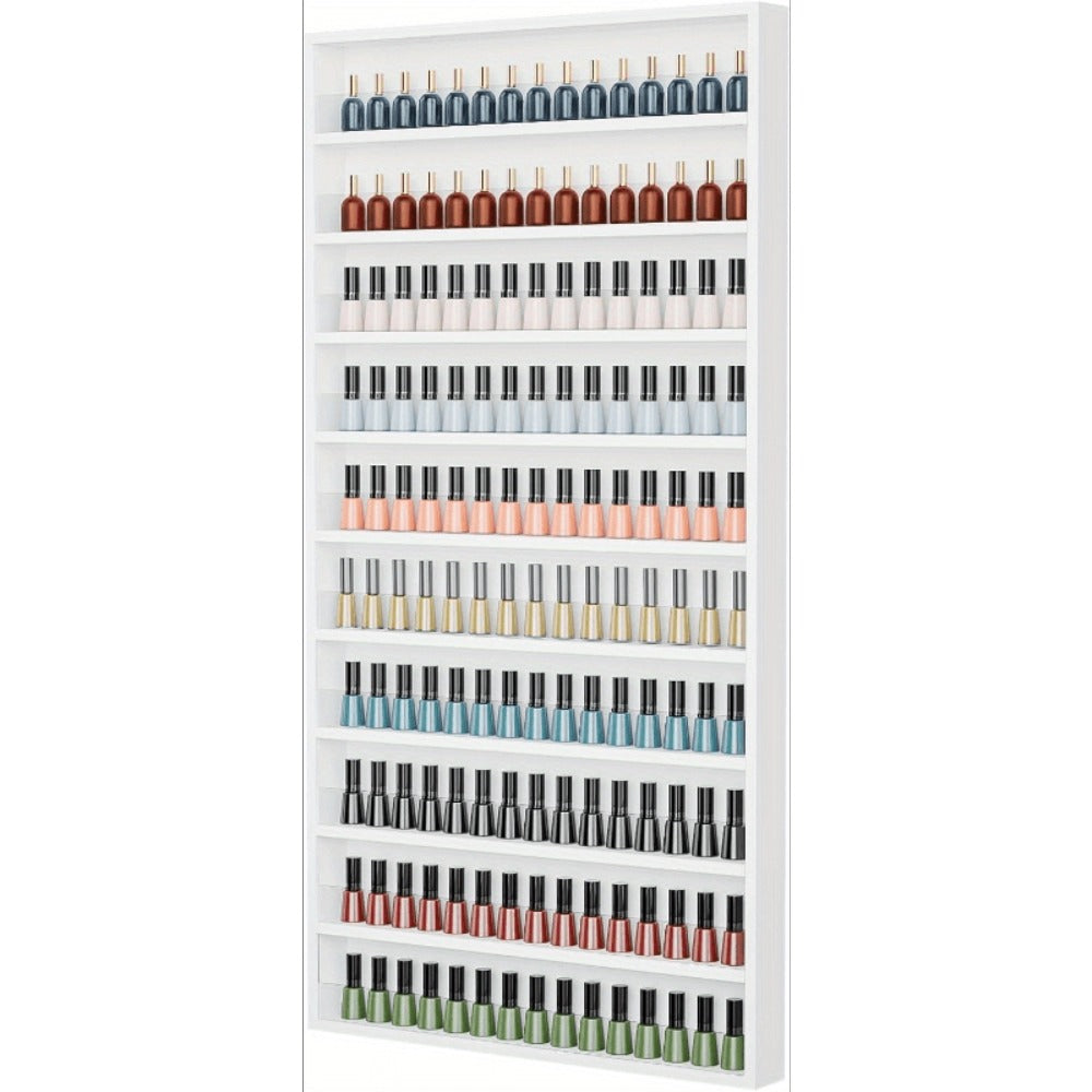 Wall Mount Nail Polish Rack Organizer 6 or 10 Tier with Acrylic Baffle Salon Display Shelf for Gel Polish — image 9