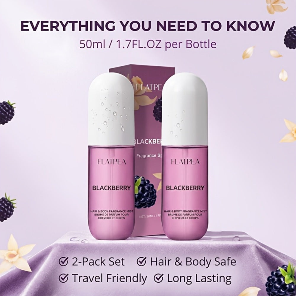 Eau de Toilette Vanilla Blackberry 50ml Body and Hair Fragrance Spray in Single or Two-Pack Options — image 1