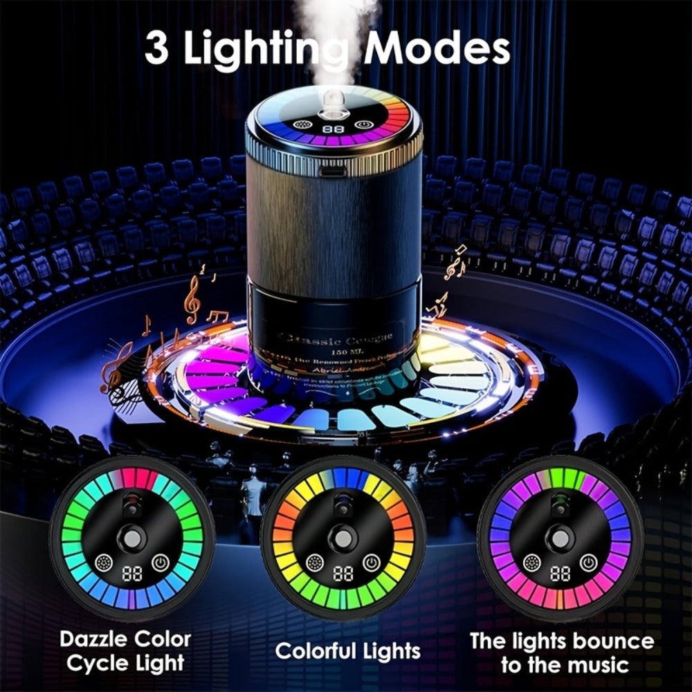 Car Aromatherapy Diffuser with Dynamic Light Show & Starry Sky Mode – Adjustable Scent Intensity, USB Rechargeable, Eliminate