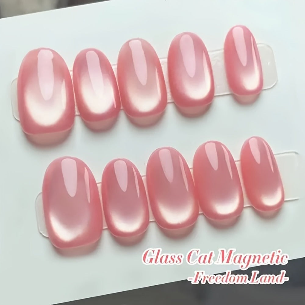 Gel Nail Polish in 15ml Pink Holographic Rainbow Cat-Eye Finish with Magnetic UV/LED Cure for Nail Art — image 5