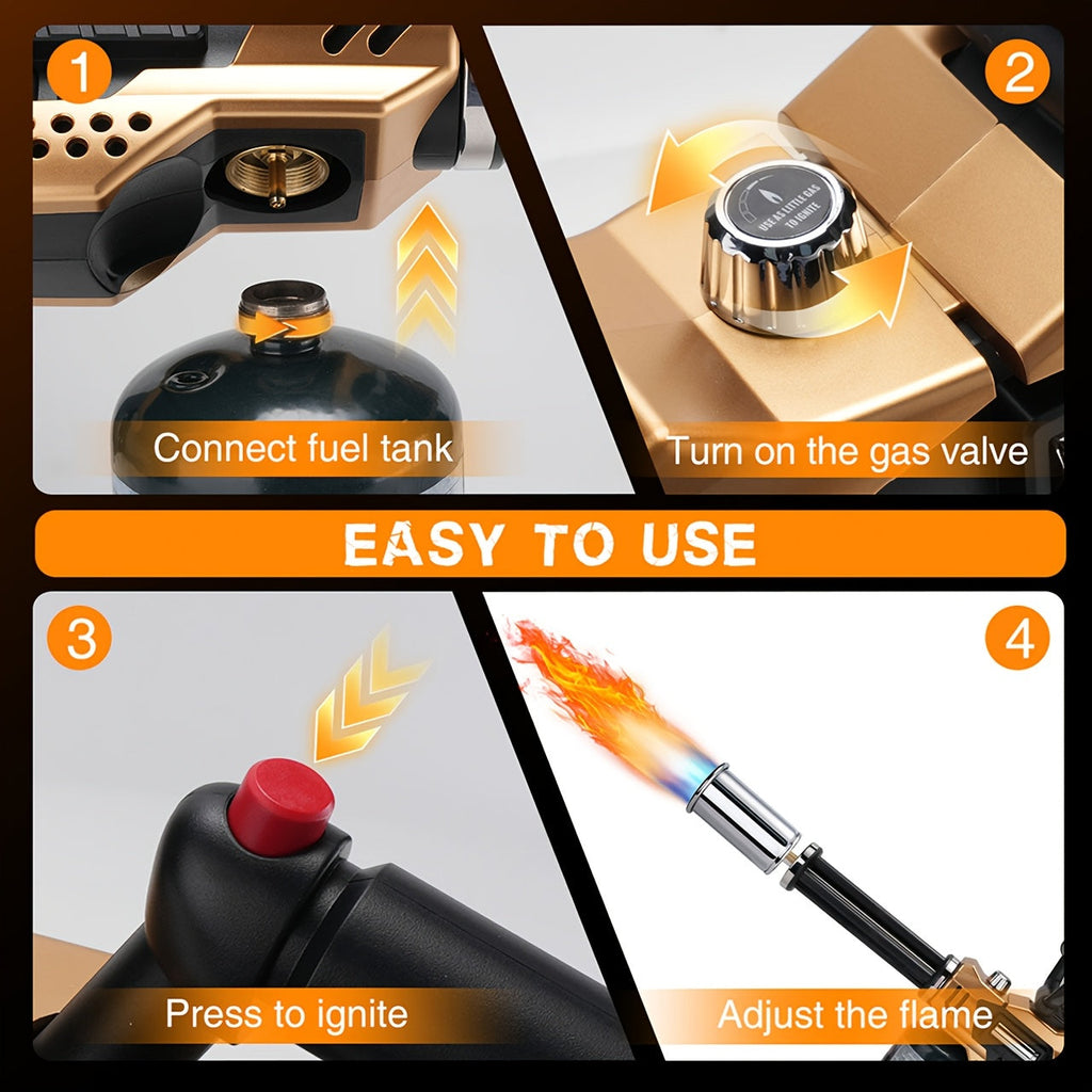 Cooking Torch Butane Blow Torch with Adjustable Flame & Detachable Design, Kitchen Culinary Torch for Creme Brulee — image 6