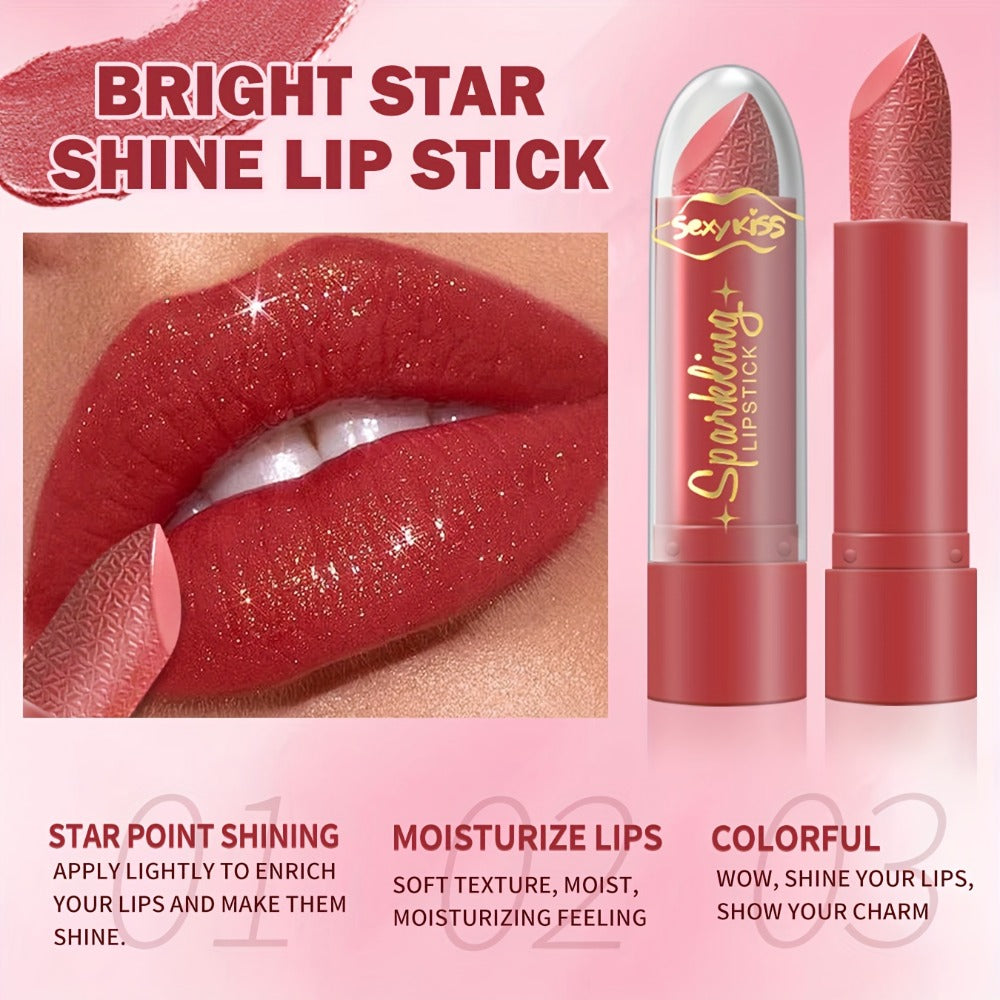 Lipstick Set, Sexy Kiss 6-Piece Sparkling Shimmer Bullet Collection in a Pink Presentation Box — image 4