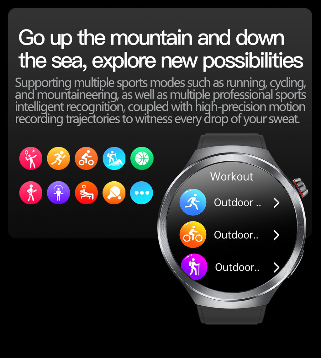 Smart Watch AMOLED Screen ECG Heart Rate Pressure Blood Oxygen Health