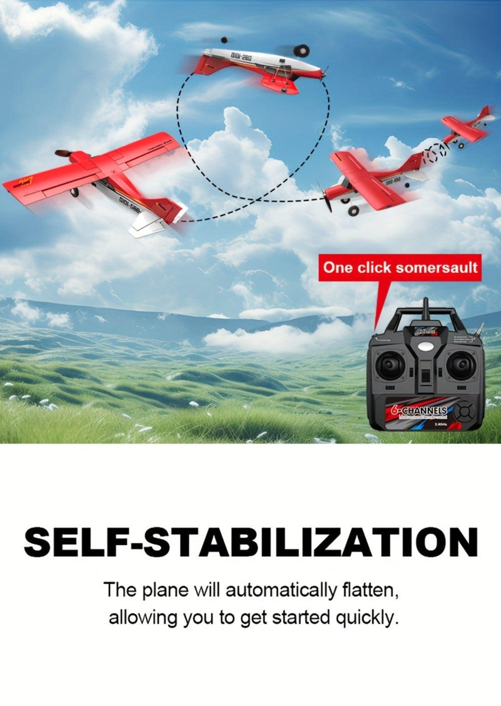 RC Airplane QIDI560 M7 Brushless Fixed Wing, 6-Channel 6-Axis Gyro Remote Control Plane with 3D Stunts — image 22
