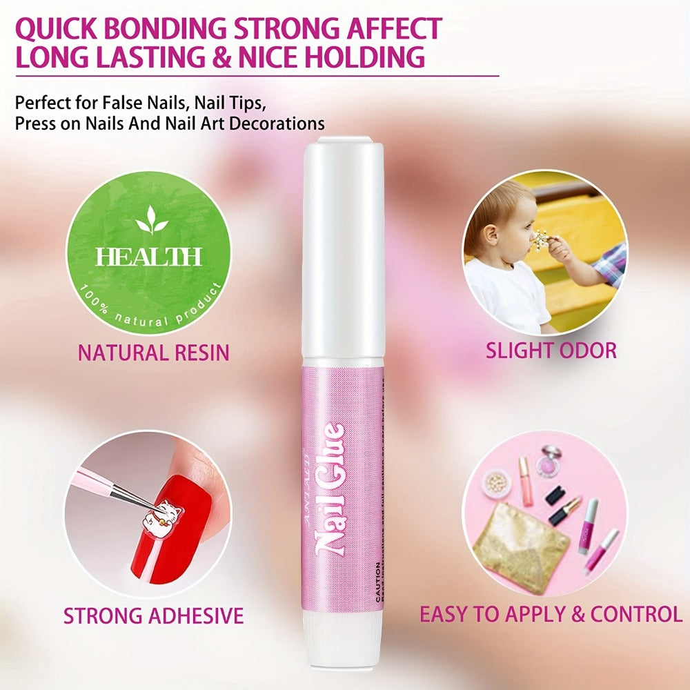 Press On Nail Glue 60pcs Professional Acrylic Nail Tip Adhesive – Super Strong Gel Formula for False Nails — image 2
