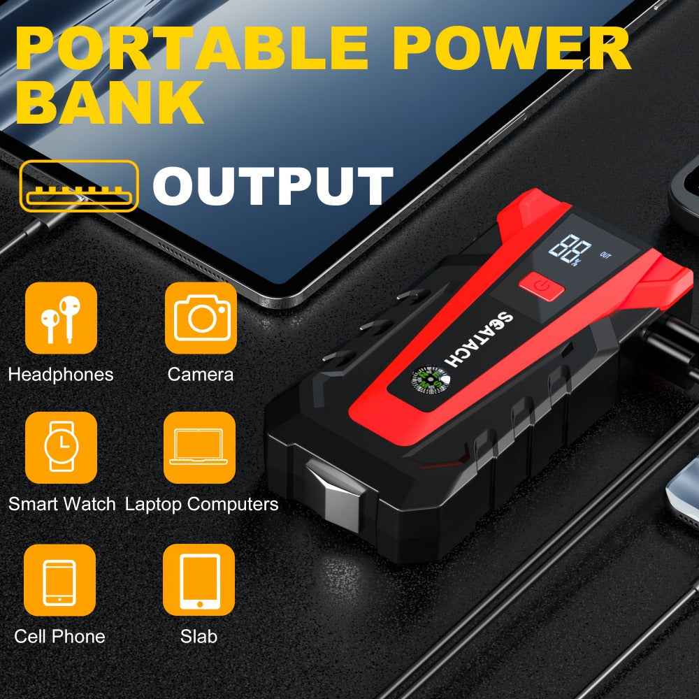 12V Jump Starter with Scatach-011 Base Model or Q27B Start-and-Inflation Package, Digital Display and Clamps — image 8