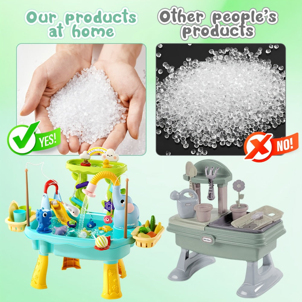 Kids Water Table Toy with Electric Pump & Faucet for Toddlers - Play Sink with Food Accessories & Fishing Toy — image 5