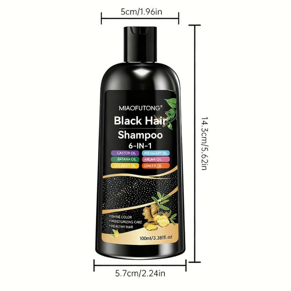 Hair Color Shampoo, MIAOFUTONG 6-in-1 100ml Black Color Bottle with a Single-Bottle Option — image 4