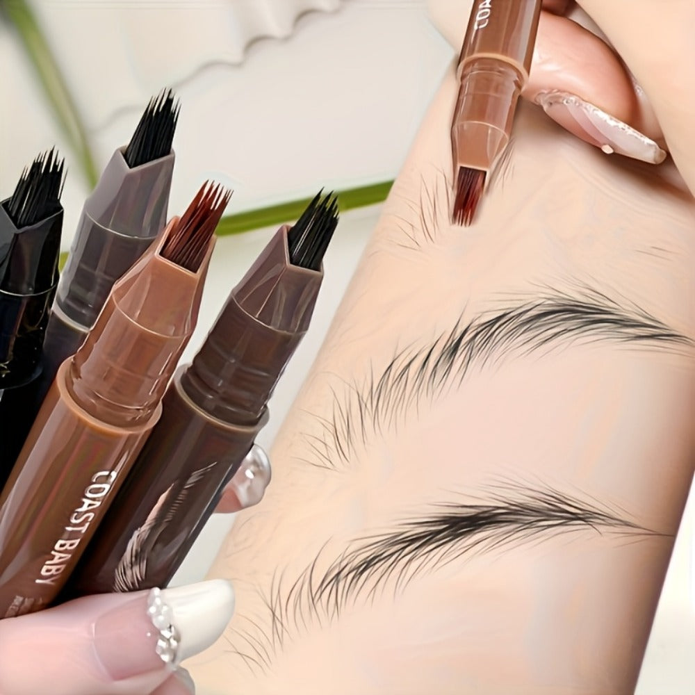 Two-Pack Multi-Fork Tip Eyebrow Pens with Capped Bodies, Approx. 11.3 cm Length and Four Color Label Options — image 13