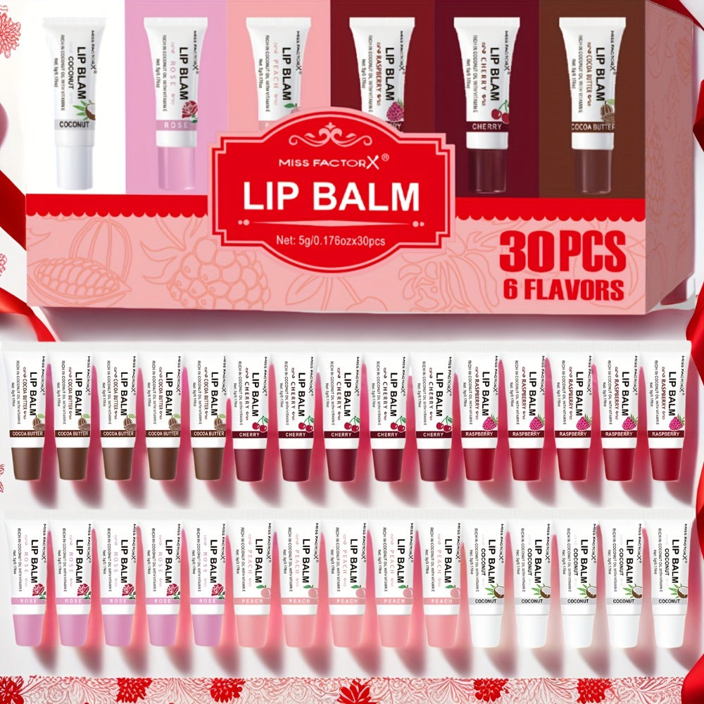 30-Piece Lip Gloss Gift Box Set, 6 Glossy Shades Waterproof Anti-Transfer Liquid Lipstick, High-Shine Lip Color for Women — i