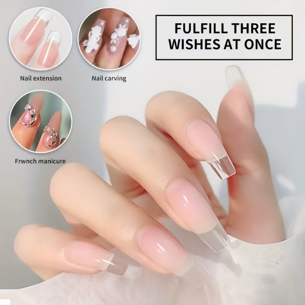 Acrylic Nail Kit NOCIS Clear, Pink and White Powder Set with Liquid Monomer, Five Brushes, File and Mixing Cup — image 7