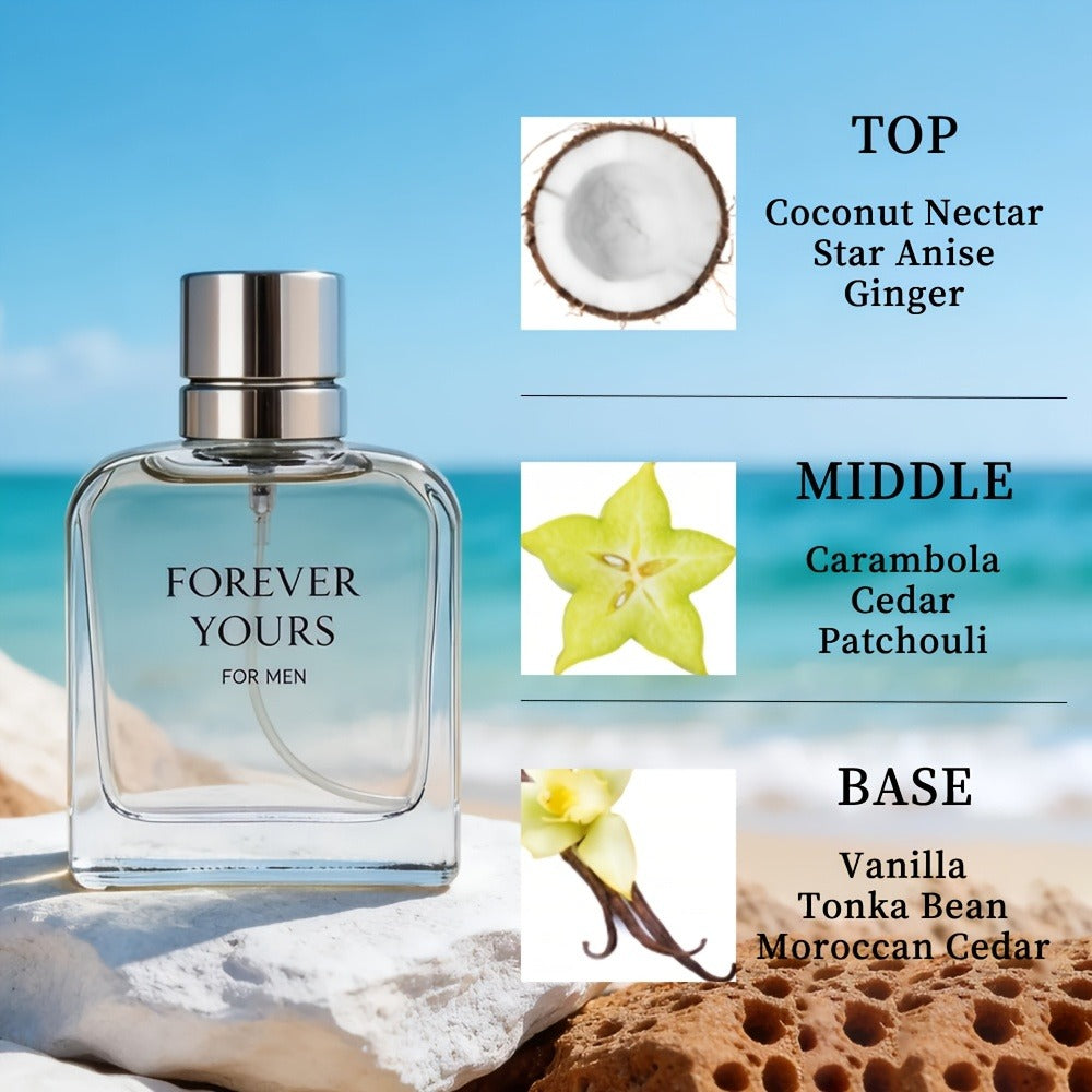 Men's Eau de Toilette Spray 3.4 oz 100 ml with Coconut, Star Anise and Ginger Scent Labels — image 2