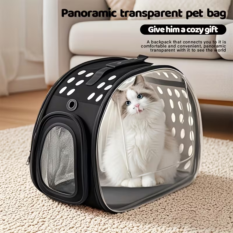 Clear-Panel Pet Carrier Backpack with Ventilation Holes, Mesh Sections and Small or Large Sizes in Four Colors — image 11