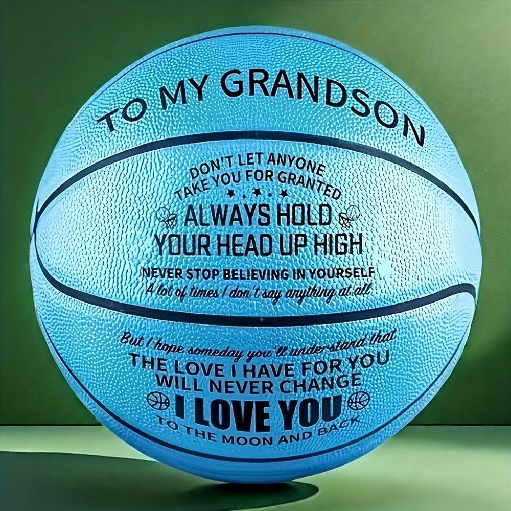Personalized Basketball Gift for Son & Grandson Standard Size with Pump To My Son To My Grandson Heartfelt Message Sports Bir