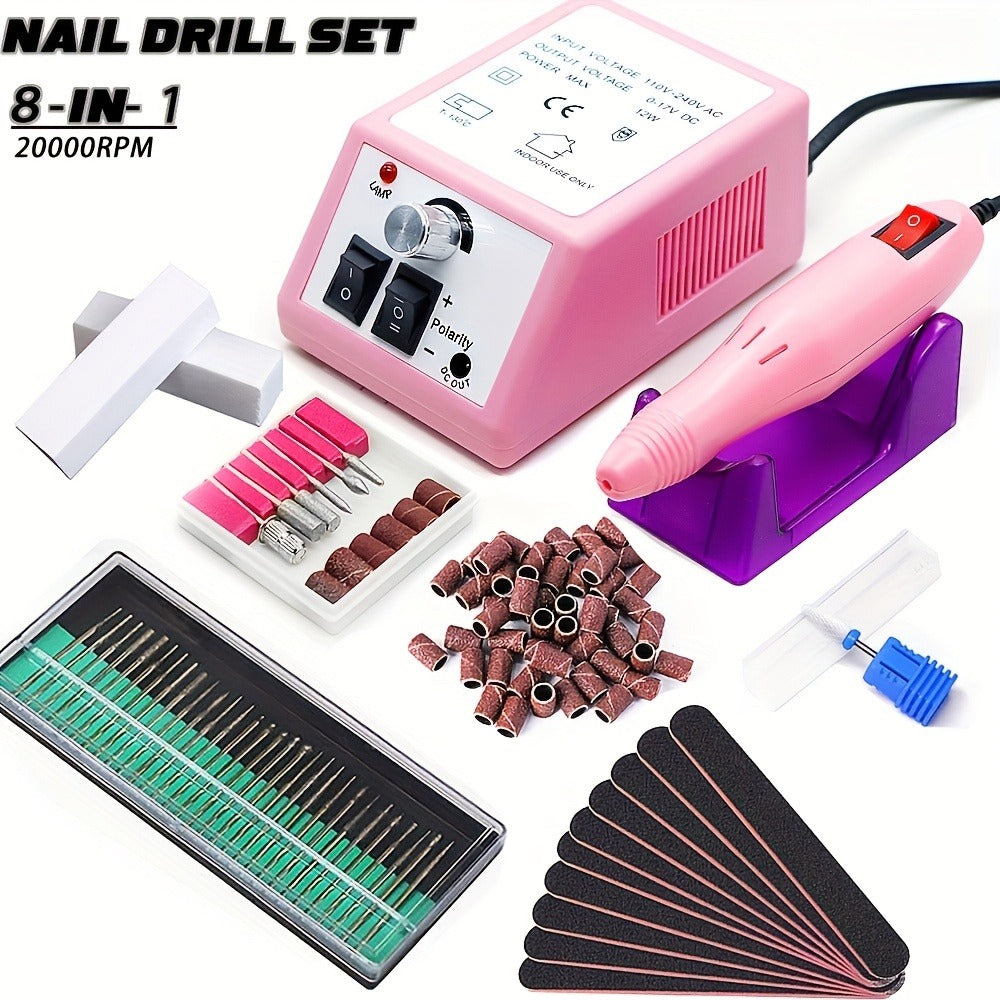 Electric Nail Drill 20000 RPM Console Kit with 6 Bits, 50 Sanding Bands and Standard or 8-in-1 Options — image 29
