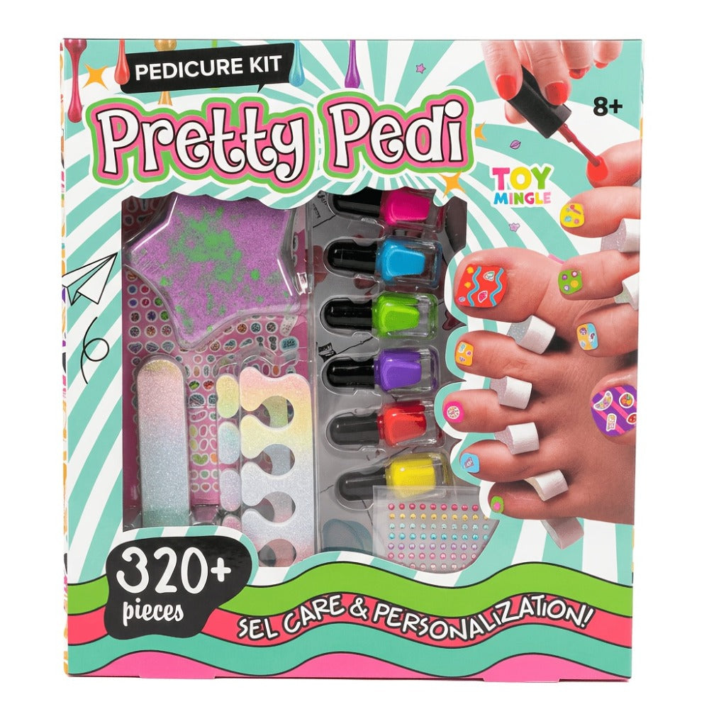 Pedicure Play Set for Girls 8+, 320+ Pieces Pretend Spa Kit with Colorful Nail Polishes & Stickers — image 2